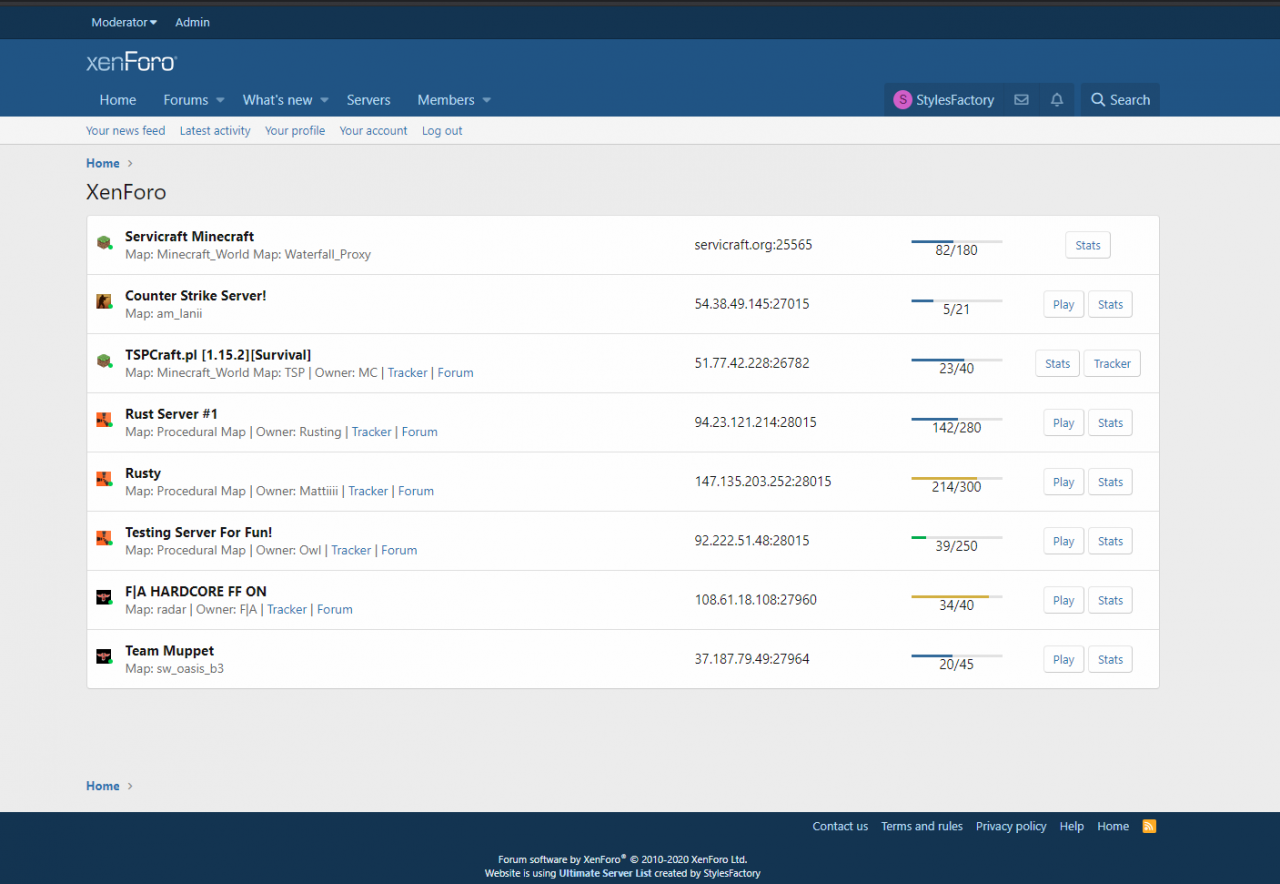 StylesFactory - Ultimate Server Listing 